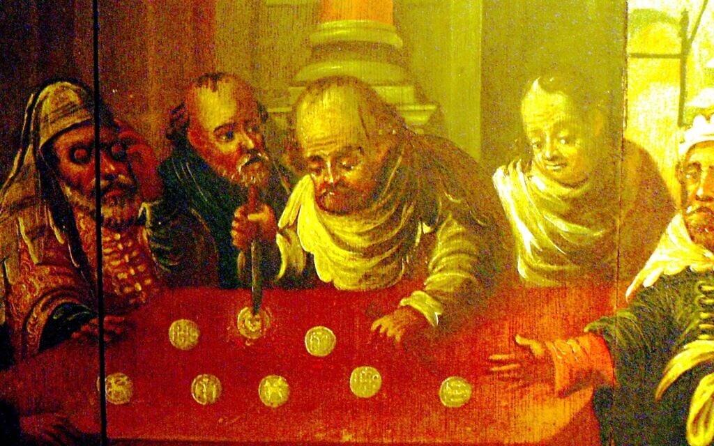 A 16th-century painting showing the alleged desecration of hosts by Jews in Passau in 1477. (Wolfgang Sauber/ Wikimedia commons)