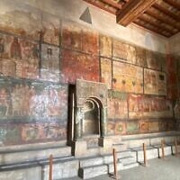 The Dura Europos Synagogue wall paintings in the National Museum of Damascus on September 16, 2025. (Jill Joshowitz via JTA)
