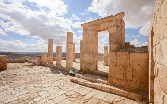 Ancient ruins in Avdat, a Nabatean, Roman and Byzantine site in the Negev desert in southern Israel, in 2016. (Doron Horowitz/FLASH90)