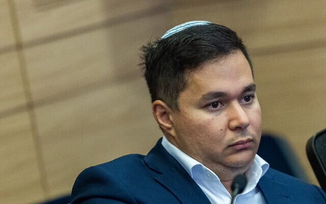 Likud MK Dan Ilouz at the Knesset in Jerusalem, July 22, 2025. (Chaim Goldberg/Flash90)