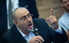 MK Nissim Vaturi speaks during a committee meeting at the Knesset, in Jerusalem on, August 4, 2025. (Yonatan Sindel/Flash90)