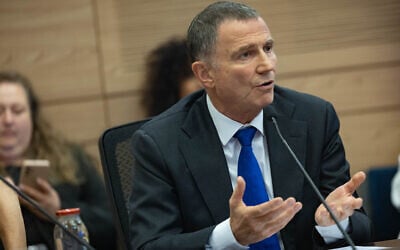 Likud MK Yuli Edelstein attends a meeting of the Knesset House Committee, August 4, 2025. (Yonatan Sindel/Flash90)