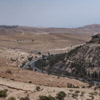 View of the area of the planned E1 project between Jerusalem and Ma’ale Adumim, seen August 21, 2025. (Jamal Awad/Flash90)