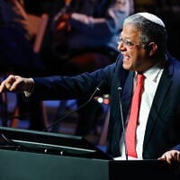 National Security Minister Itamar Ben Gvir speaks during a ceremony at the National Police Academy in Beit Shemesh, September 15, 2025. (Oren Ben Hakoon/Flash90)