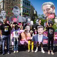 Families of hostages held in Gaza and their supporters protest outside the Prime Minister’s Residence in Jerusalem, calling for an end to the war, and the hostages' release, on September 16, 2025. (Chaim Goldberg/Flash90)