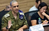 IDF manpower head Dado Bar Kalifa testifies at a State Control Committee meeting in the Knesset in Jerusalem on September 17, 2025. (Yonatan Sindel/Flash90)