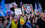 Protesters rally for the release of hostages from Gaza, in Jerusalem, September 20, 2025. (Yonatan Sindel/Flash90)