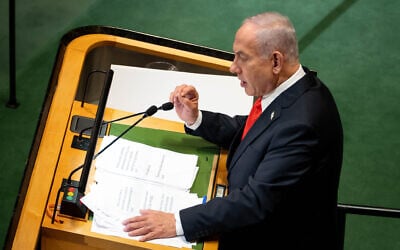 Prime Minister Benjamin Netanyahu speaks at the United Nations General Assembly in New York, September 26, 2025. (Liri Agami/FLASH90) Prime Minister Benjamin Netanyahu speaks at the United Nations General Assembly in New York, September 26, 2025. (Liri Agami/FLASH90)