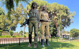 'Daughters of Deborah' - a monument for fallen female soldiers in Petah Tikva, September 2025 (Tal Schneider/Times of Israel)