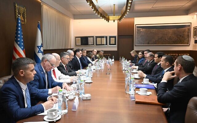 Israeli and US officials meet in Jerusalem on September 15, 2025. (Haim Zach/GPO) Israeli and US officials meet in Jerusalem on September 15, 2025. (Haim Zach/GPO)