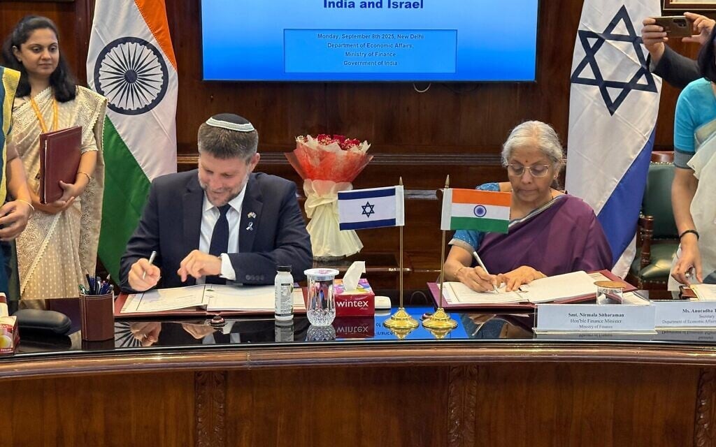 Israel and India ink bilateral investment deal in New Delhi to foster trade ties