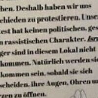 A poster displayed in a pizza shop in Furth, Germany, banning Israelis in protest of the war in the Gaza Strip, September 24, 2025. (Used in accordance with Clause 27a of the Copyright Law)