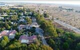 An aerial view of Kibbutz Magen, unknown date. (screen capture: YouTube, used in accordance with Clause 27a of the Copyright Law)