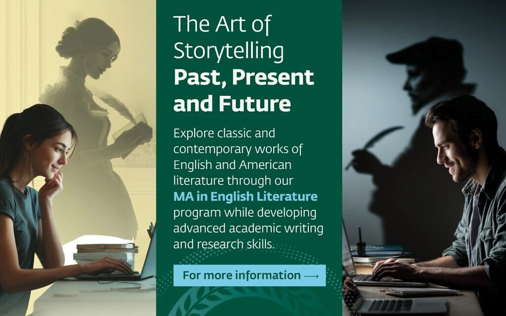 Live in Israel, study in English. Bar Ilan University offers an M.A. in Creative Writing