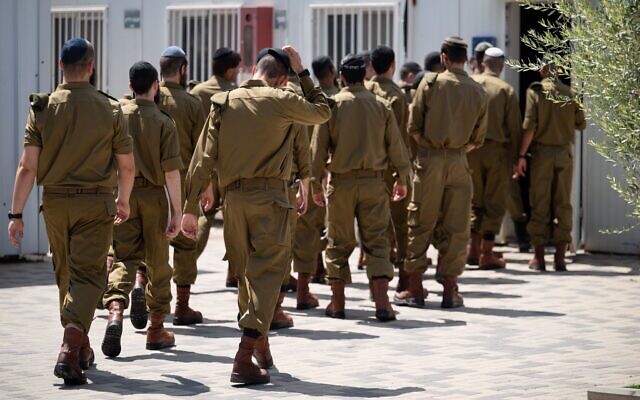 Ultra-Orthodox men draft into designated Haredi units in the IDF as part of the September draft cycle, September 1, 2024. (Israel Defense Forces)