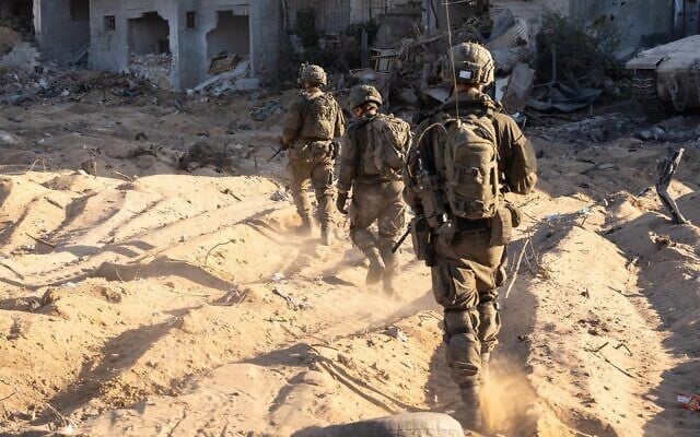 Illustrative: IDF troops of the 162nd Division operate in Gaza City, in a handout photo issued on September 18, 2025. (Israel Defense Forces)