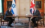 President Isaac Herzog, left, meets British Prime Minister Keir Starmer at 10 Downing Street in London, September 10, 2025. (Kobi Gideon/GPO)