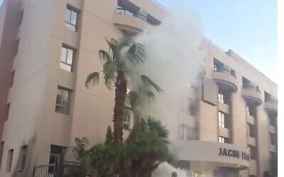 Damage is seen following a suspected drone attack in Eilat on September 18, 2025. (Screenshot: X)