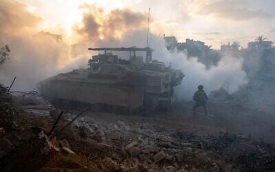 Israeli troops operate in the Gaza Strip in a handout photo dated September 20, 2025 (Israel Defense Forces)