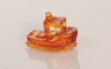 3D printed glass boat using the Hebrew University team's new technology. (Amir Reisinger)