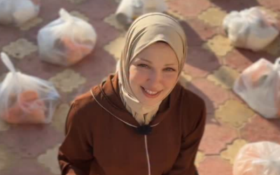 The Gazan influencer Malak Fadda, in one of the videos she posted on her Instagram page, August 2025. (Screenshot: Instagram; used in accordance with Clause 27a of the Copyright Law)