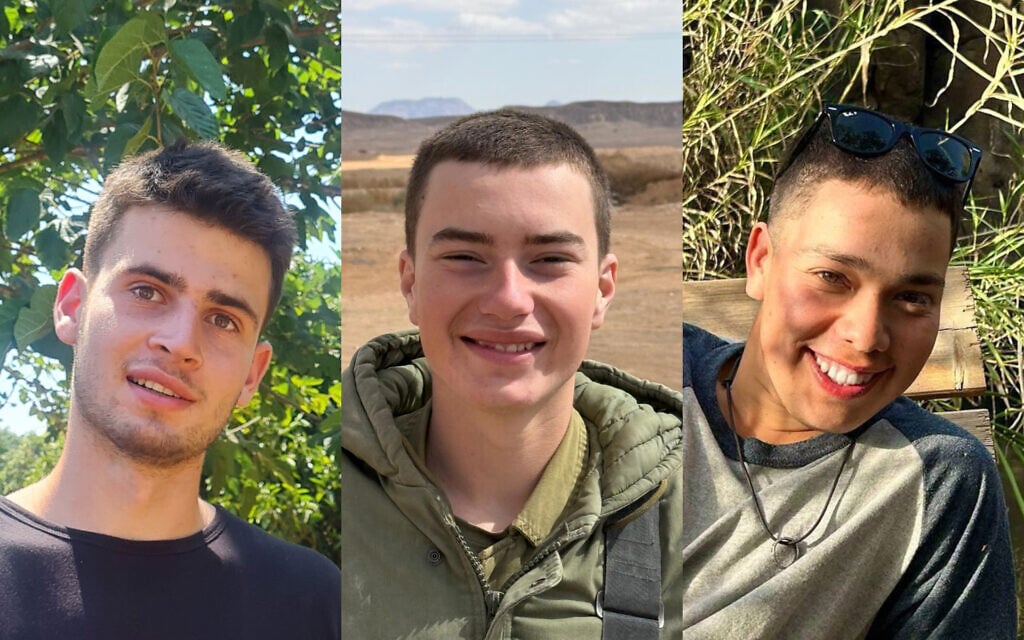 L-R: Staff Sgt. Uri Lamed, Sgt. Amit Arye Regev, and Sgt. Gadi Cotal, who were killed in the Gaza Strip on September 8, 2025. (Israel Defense Forces) L-R: Staff Sgt. Uri Lamed, Sgt. Amit Arye Regev, and Sgt. Gadi Cotal, who were killed in the Gaza Strip on September 8, 2025. (Israel Defense Forces)