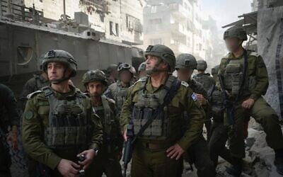 IDF Chief of Staff Lt. Gen. Eyal Zamir (center) is seen in Gaza City on September 30, 2025. (Israel Defense Forces)