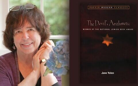 Jane Yolen and her most famous book, 'The Devil's Arithmetic' (Courtesy of Jason Stemple and Penguin Random House via JTA)