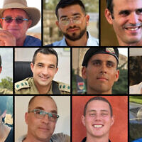 The 11 deceased hostages whose bodies were still held in Gaza as of October 30, 2025: (Top row from left) Meny Godard, Ran Gvili, Dror Or; (Second row) Itay Chen, Asaf Hamami, Oz Daniel, Hadar Goldin; (Bottom row) Sudthisak Rinthalak, Lior Rudaeff, Omer Neutra, Joshua Mollel. (Collage by Times of Israel; Photos: Courtesy)