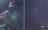 Stills from surveillance footage show the suspects in a potential arson attack on a mosque in southern England. (Sussex Police)