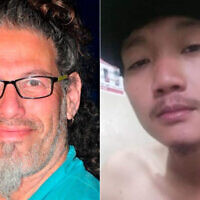 Slain hostages Ronen Engel (left) and Sonthaya Oakkharasri, whose bodies were returned to Israel by Hamas on October 18, 2025. (Courtesy)