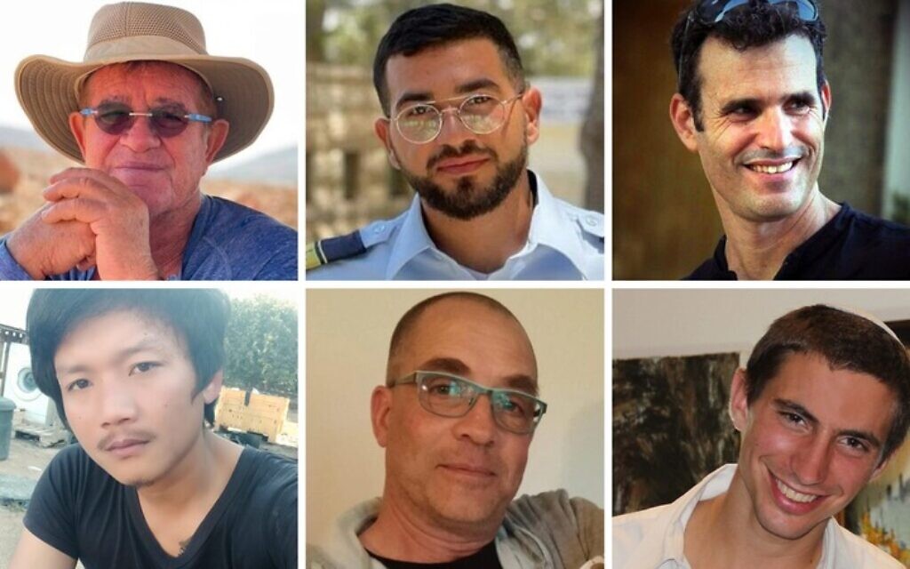 The six deceased hostages whose bodies were still held in Gaza as of November 6, 2025: (Top row from left) Meny Godard, Ran Gvili, Dror Or; (Bottom row) Sudthisak Rinthalak, Lior Rudaeff, Hadar Goldin. (Collage by Times of Israel; Photos: Courtesy) The six deceased hostages whose bodies were still held in Gaza as of November 6, 2025: (Top row from left) Meny Godard, Ran Gvili, Dror Or; (Bottom row) Sudthisak Rinthalak, Lior Rudaeff, Hadar Goldin. (Collage by Times of Israel; Photos: Courtesy)