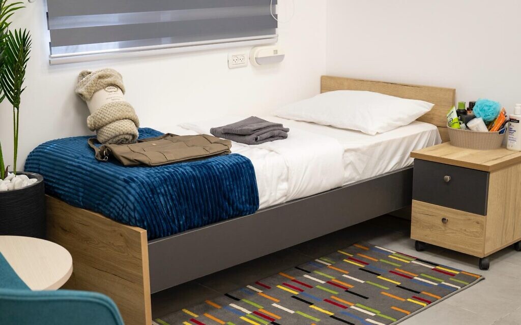 A room at the IDF's Re'im base which has been prepared for the return of the hostages held by Hamas, in a handout photo issued on October 12, 2025. (Israel Defense Forces)