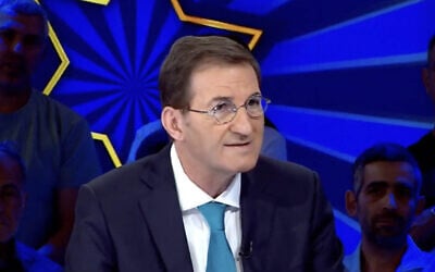 Knesset Foreign Affairs and Defense Committee chairman MK Boaz Bismuth on Channel 14. (Screenshot)
