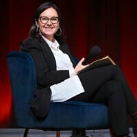 Journalist Bari Weiss speaks onstage during Book Club event with author Peggy Noonan (not in picture) in New York on November 19, 2024. (Noam Galai/Getty Images for The Free Press/AFP)