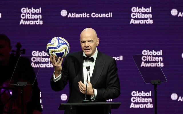 FIFA President Gianni Infantino speaks as he attends the 2025 Atlantic Council Global Citizen Awards on the sidelines of the United Nations General Assembly in New York City on September 24, 2025. (Ludovic MARIN / AFP) FIFA President Gianni Infantino speaks as he attends the 2025 Atlantic Council Global Citizen Awards on the sidelines of the United Nations General Assembly in New York City on September 24, 2025. (Ludovic MARIN / AFP)