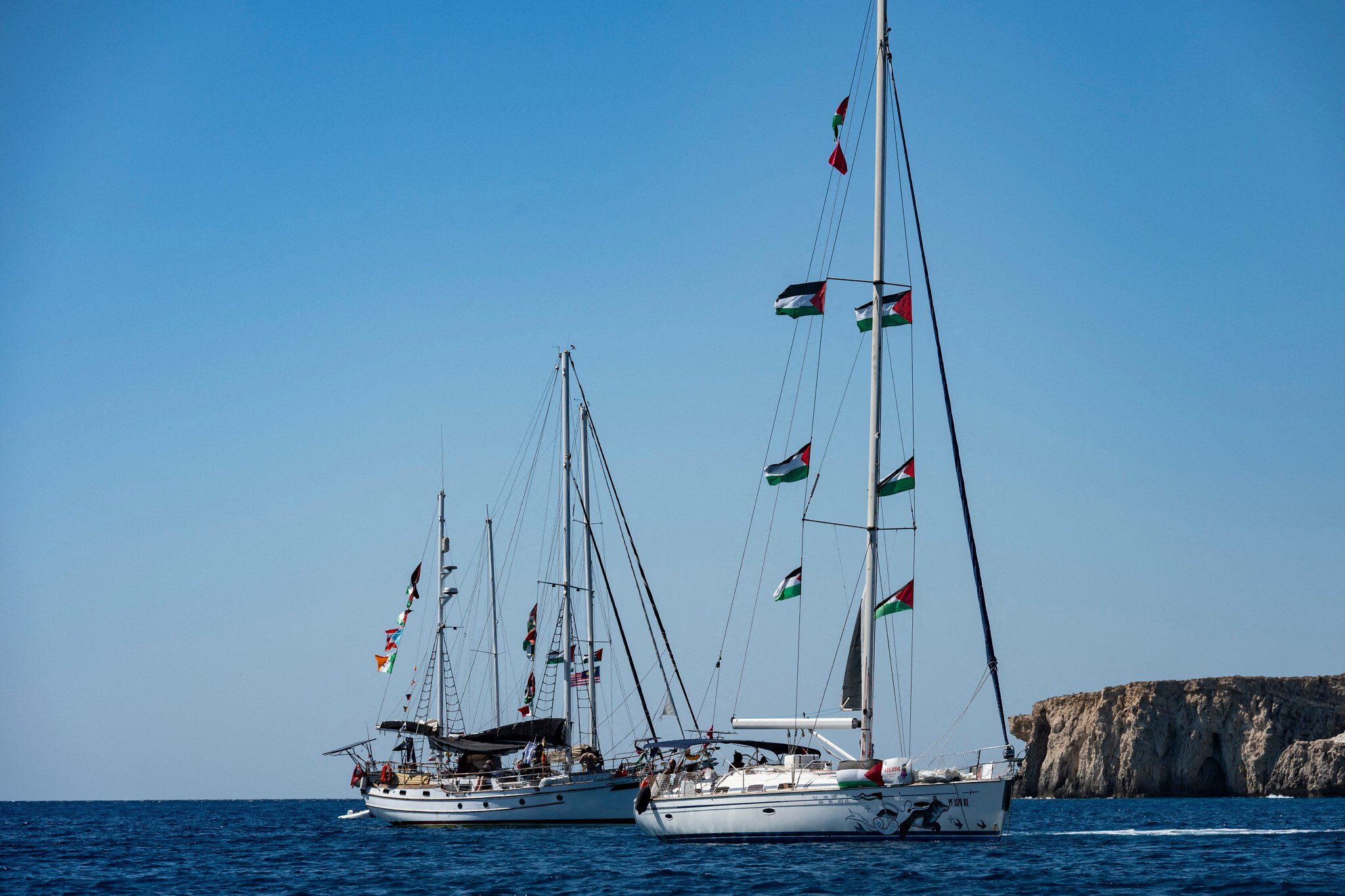 Gaza flotilla claims vessels with lights off approached, drone activity increased