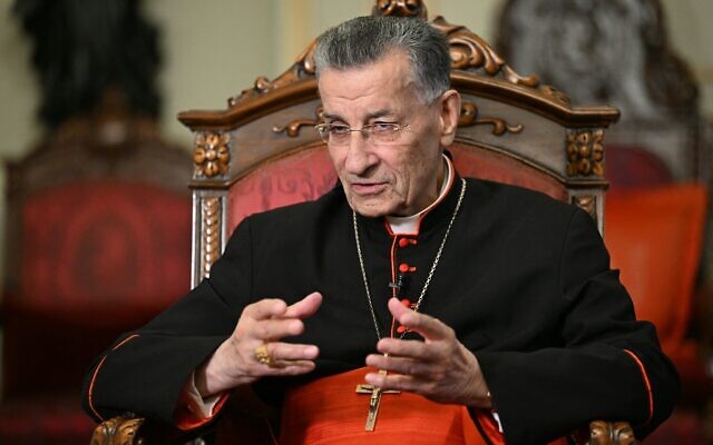 Lebanon's Maronite patriarch, Cardinal Beshara Rai, speaks during an interview with AFP at the Maronite Patriarchate in Bkerke, north of Beirut, on October 15, 2025. (Joseph EID / AFP) Lebanon's Maronite patriarch, Cardinal Beshara Rai, speaks during an interview with AFP at the Maronite Patriarchate in Bkerke, north of Beirut, on October 15, 2025. (Joseph EID / AFP)
