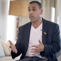 Former hostage Eli Sharabi pictured in Herzliya, on October 20, 2025. (FADEL SENNA / AFP)