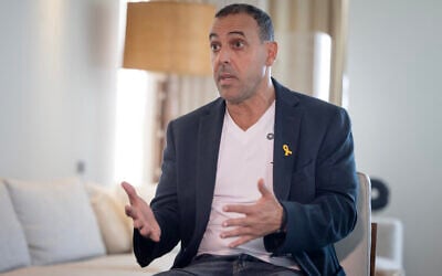 Former hostage Eli Sharabi pictured in Herzliya, on October 20, 2025. (FADEL SENNA / AFP)