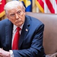 US President Donald Trump speaks during a meeting with Australia's Prime Minister Anthony Albanese in the Cabinet Room at the White House in Washington, DC, on October 20, 2025. (SAUL LOEB / AFP)