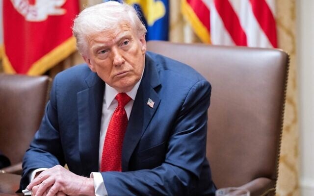 US President Donald Trump speaks during a meeting with Australia's Prime Minister Anthony Albanese in the Cabinet Room at the White House in Washington, DC, on October 20, 2025. (SAUL LOEB / AFP)