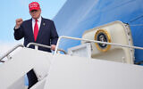US President Donald Trump departs Air Force One at Joint Base Andrews, Maryland, October 30, 2025. (Andrew Harnik/Getty Images via AFP)