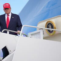 US President Donald Trump departs Air Force One at Joint Base Andrews, Maryland, October 30, 2025. (Andrew Harnik/Getty Images via AFP)