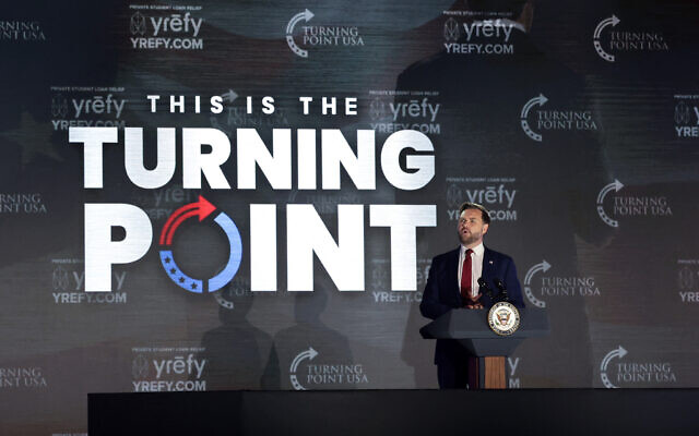 US Vice President JD Vance speaks during a Turning Point USA event at the University of Mississippi, on October 29, 2025. (JONATHAN ERNST / POOL / AFP)