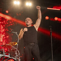 David Draiman of Disturbed performs September 28, 2024, at Highland Festival Grounds in Louisville, Kentucky. (Amy Harris/Invision/AP)