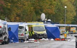 Police guard the scene of a deadly terror attack carried out a day earlier at Heaton Park Hebrew Congregation synagogue, in Crumpsall, Manchester, England, October 3, 2025. (AP Photo/Ian Hodgson)