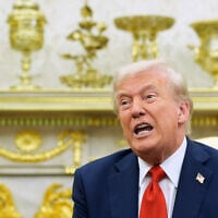 US President Donald Trump and Finland's President Alexander Stubb (not in picture) meet in the Oval Office at the White House in Washington, October 9, 2025. (AP Photo/Alex Brandon)