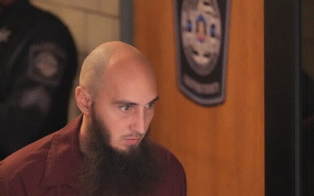 Cody Balmer, accused of setting a fire at Pennsylvania Gov. Josh Shapiro's official residence, leaves Dauphin County Courthouse on Oct. 14, 2025 in Harrisburg, Pennsylvania. (AP/Matt Slocum)