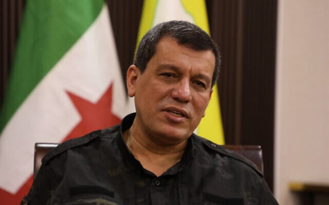 Mazloum Abdi, commander of the Kurdish-led and US-backed Syrian Democratic Forces speaks during an interview with the Associated Press, in the northeastern city of Hassakeh, Syria, Thursday, October 16, 2025. (AP Photo/Hogir Al Abdo) Mazloum Abdi, commander of the Kurdish-led and US-backed Syrian Democratic Forces speaks during an interview with the Associated Press, in the northeastern city of Hassakeh, Syria, Thursday, October 16, 2025. (AP Photo/Hogir Al Abdo)